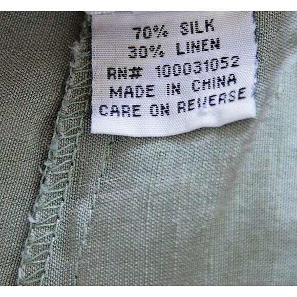 Citron Silk and linen Mint Green Crop pants size L - Picture 4 of 5